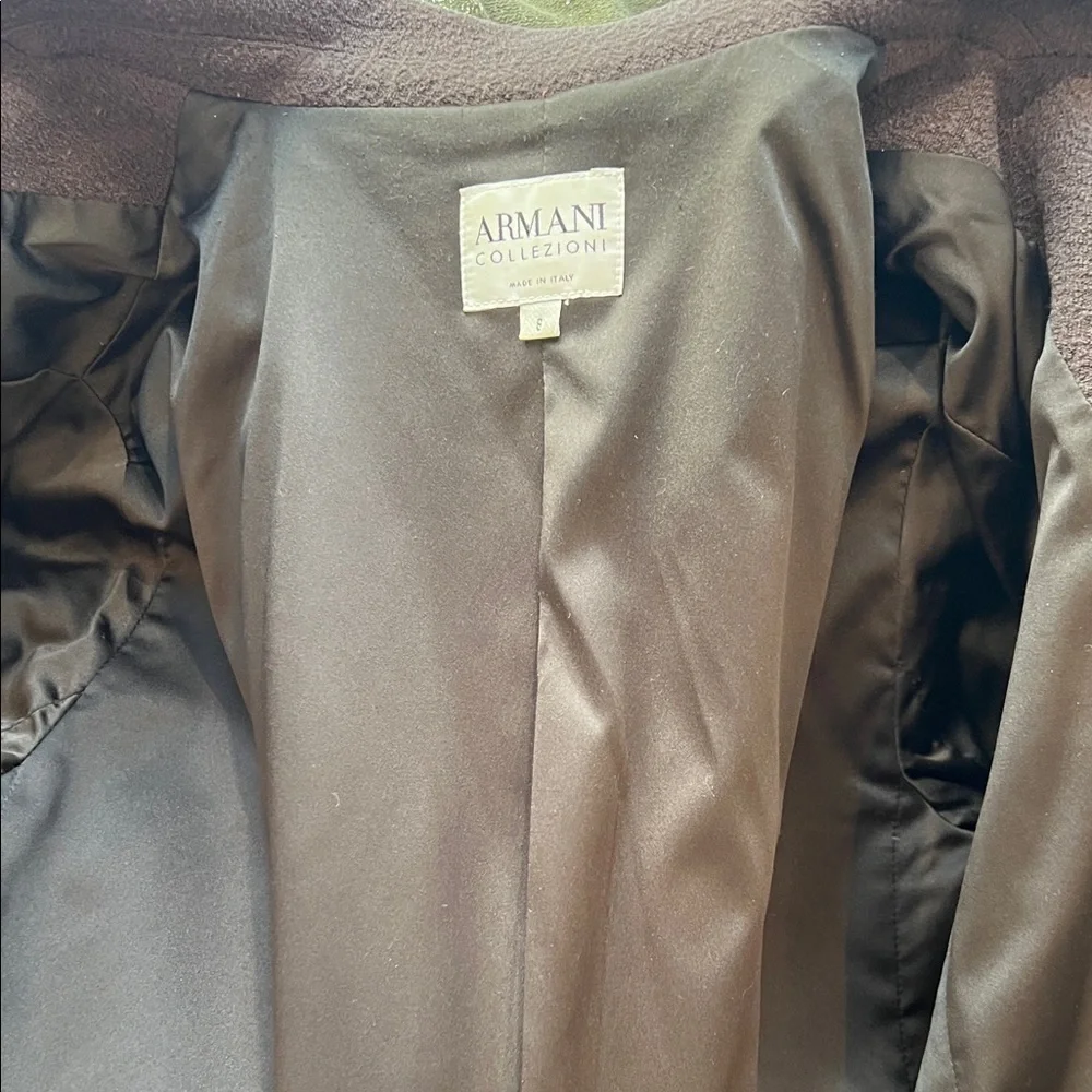 Armani Collezione - Vintage! -Double-Breasted Brown Blazer - Size 8 - Dark Brown - Picture 10 of 13